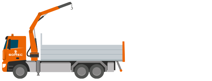 3-Achs Kipper LKW mit Kran